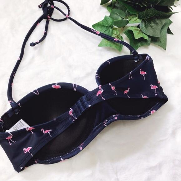 GAP Flamingo Navy Blue Twist Bandeau Bikini Top - Picture 6 of 7